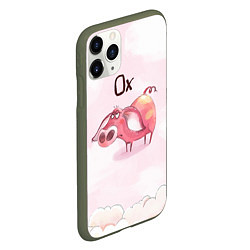 Чехол iPhone 11 Pro матовый Ох уставшая свинка, цвет: 3D-темно-зеленый — фото 2