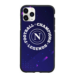Чехол iPhone 11 Pro матовый Символ Napoli и круглая надпись Football Legends a, цвет: 3D-черный
