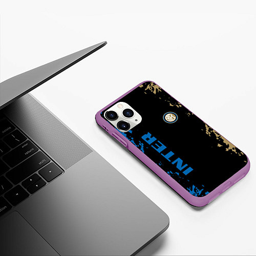 Чехол iPhone 11 Pro матовый Интер inter / 3D-Фиолетовый – фото 3