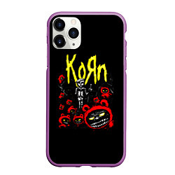 Чехол iPhone 11 Pro матовый KoЯn - Korn, цвет: 3D-фиолетовый