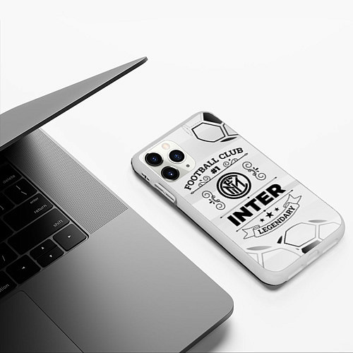 Чехол iPhone 11 Pro матовый Inter Football Club Number 1 Legendary / 3D-Белый – фото 3