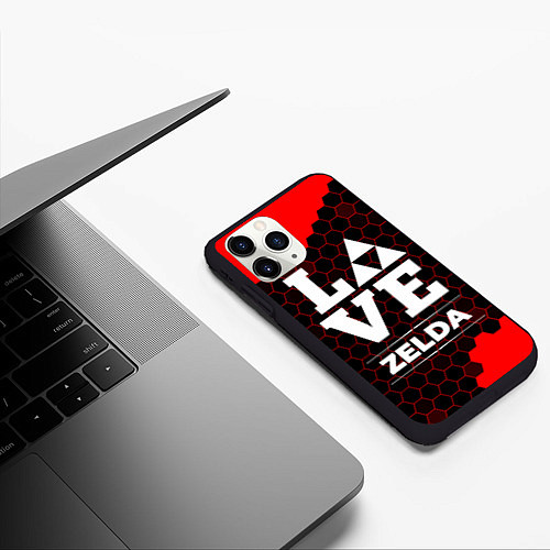 Чехол iPhone 11 Pro матовый Zelda Love Классика / 3D-Черный – фото 3