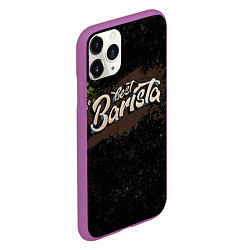 Чехол iPhone 11 Pro матовый Best barista graffiti, цвет: 3D-фиолетовый — фото 2