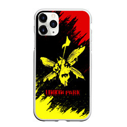 Чехол iPhone 11 Pro матовый Linkin Park желто-красный, цвет: 3D-белый