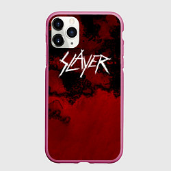Чехол iPhone 11 Pro матовый World Painted Blood - Slayer, цвет: 3D-малиновый