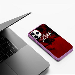 Чехол iPhone 11 Pro матовый World Painted Blood - Slayer, цвет: 3D-фиолетовый — фото 2