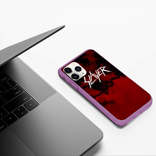 Чехол iPhone 11 Pro матовый World Painted Blood - Slayer / 3D-Фиолетовый – фото 3