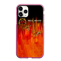 Чехол iPhone 11 Pro матовый Hell Awaits - Slayer, цвет: 3D-малиновый