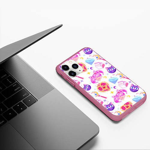 Чехол iPhone 11 Pro матовый Сейлор Мун Sailor Moon / 3D-Малиновый – фото 3