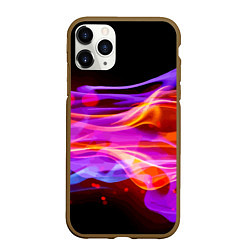 Чехол iPhone 11 Pro матовый Abstract colorful waves, цвет: 3D-коричневый