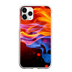 Чехол iPhone 11 Pro матовый Огонь и вода Стихия Абстракция, цвет: 3D-белый