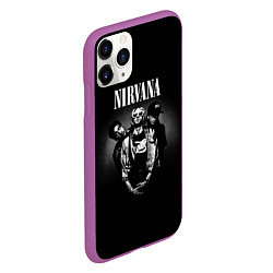 Чехол iPhone 11 Pro матовый Nirvana рок-группа, цвет: 3D-фиолетовый — фото 2