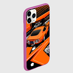 Чехол iPhone 11 Pro матовый Vintage Tron Ретро-автомобиль, цвет: 3D-фиолетовый — фото 2