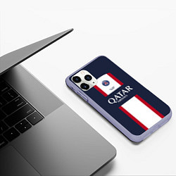 Чехол iPhone 11 Pro матовый ПСЖ 22-23, цвет: 3D-светло-сиреневый — фото 2