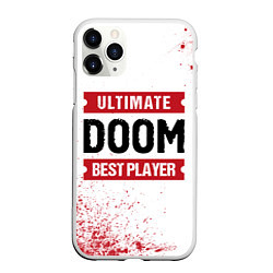 Чехол iPhone 11 Pro матовый Doom: красные таблички Best Player и Ultimate, цвет: 3D-белый