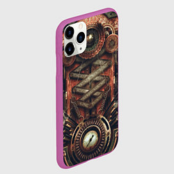 Чехол iPhone 11 Pro матовый Mechanical device in Steampunk Retro style, цвет: 3D-фиолетовый — фото 2