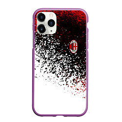 Чехол iPhone 11 Pro матовый Ac milan краска, цвет: 3D-фиолетовый