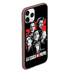 Чехол iPhone 11 Pro матовый Бумажный дом La Casa De Papel, цвет: 3D-коричневый — фото 2