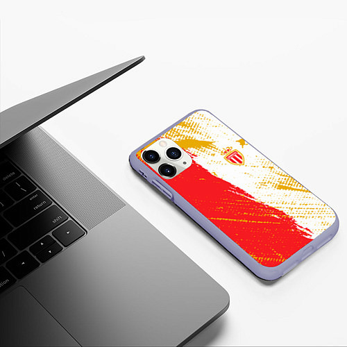 Чехол iPhone 11 Pro матовый Fc monaco фк монако краска / 3D-Светло-сиреневый – фото 3