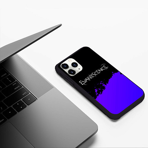 Чехол iPhone 11 Pro матовый Evanescence Purple Grunge / 3D-Черный – фото 3