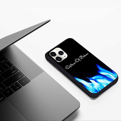 Чехол iPhone 11 Pro матовый Children of Bodom Blue Fire / 3D-Черный – фото 3