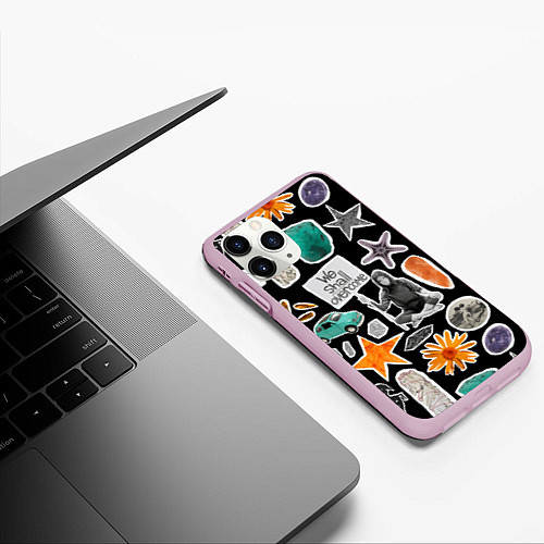 Чехол iPhone 11 Pro матовый Underground pattern We shall overcome / 3D-Розовый – фото 3