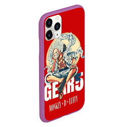 Чехол iPhone 11 Pro матовый ЛУФФИ 5 ГИР ONE PIECE На луне, цвет: 3D-фиолетовый — фото 2