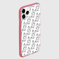 Чехол iPhone 11 Pro матовый Корги принт, цвет: 3D-малиновый — фото 2