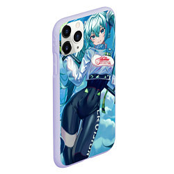 Чехол iPhone 11 Pro матовый Miku Hatsune racing suit, цвет: 3D-светло-сиреневый — фото 2