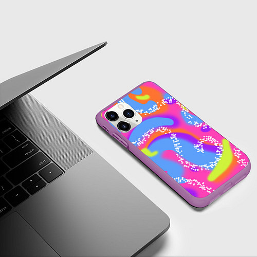Чехол iPhone 11 Pro матовый Барби и Кен паттерн костюм / 3D-Фиолетовый – фото 3