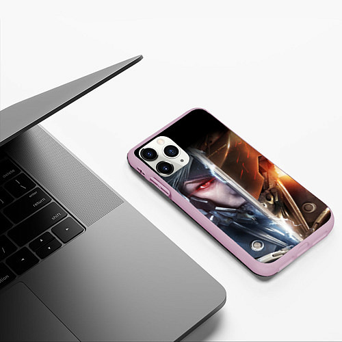 Чехол iPhone 11 Pro матовый METAL GEAR RISING САМУРАЙ / 3D-Розовый – фото 3