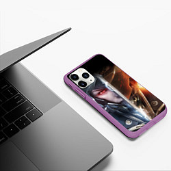 Чехол iPhone 11 Pro матовый METAL GEAR RISING САМУРАЙ, цвет: 3D-фиолетовый — фото 2