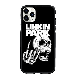 Чехол iPhone 11 Pro матовый Linkin Park Череп, цвет: 3D-черный