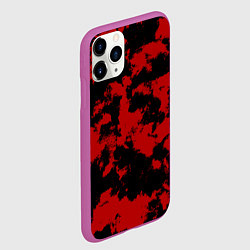 Чехол iPhone 11 Pro матовый Черно-красная абстракция, цвет: 3D-фиолетовый — фото 2