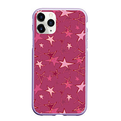 Чехол iPhone 11 Pro матовый Terracotta Star Pattern, цвет: 3D-светло-сиреневый