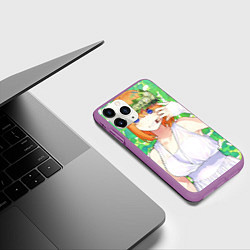 Чехол iPhone 11 Pro матовый Ёцуба Накано, цвет: 3D-фиолетовый — фото 2