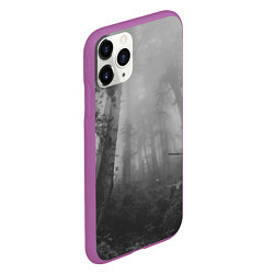 Чехол iPhone 11 Pro матовый Темный мрачный лес деревья, цвет: 3D-фиолетовый — фото 2