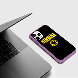 Чехол iPhone 11 Pro матовый NIRVANA соты, цвет: 3D-фиолетовый — фото 2