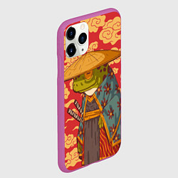 Чехол iPhone 11 Pro матовый Старая самурайская лягуха, цвет: 3D-фиолетовый — фото 2