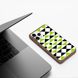 Чехол iPhone 11 Pro матовый Geometric shapes triangles треугольники, цвет: 3D-коричневый — фото 2