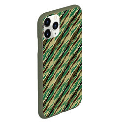 Чехол iPhone 11 Pro матовый Абстрактный узор камуфляжной расцветки, цвет: 3D-темно-зеленый — фото 2