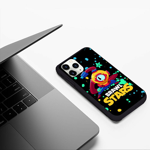 Чехол iPhone 11 Pro матовый Otis Brawl Stars / 3D-Черный – фото 3