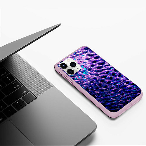 Чехол iPhone 11 Pro матовый Световая живопись - абстракция / 3D-Розовый – фото 3