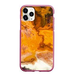 Чехол iPhone 11 Pro матовый Смерч Красок, цвет: 3D-малиновый