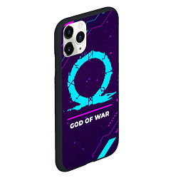 Чехол iPhone 11 Pro матовый Символ God of War в неоновых цветах на темном фоне, цвет: 3D-черный — фото 2