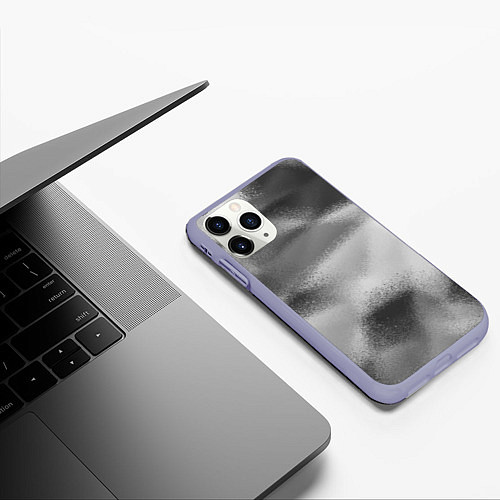 Чехол iPhone 11 Pro матовый В серых тонах абстрактный узор gray abstract patte / 3D-Светло-сиреневый – фото 3