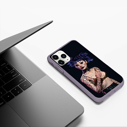 Чехол iPhone 11 Pro матовый Свидетель Девушка / 3D-Серый – фото 3