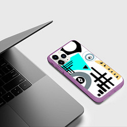 Чехол iPhone 11 Pro матовый Абстрактный современный дизайн, цвет: 3D-фиолетовый — фото 2