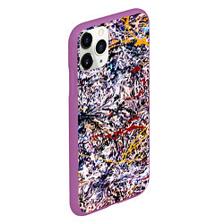 Чехол iPhone 11 Pro матовый Холст забрызганный краской Fashion trend, цвет: 3D-фиолетовый — фото 2