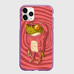 Чехол iPhone 11 Pro матовый Лягушка-зайчик, цвет: 3D-фиолетовый